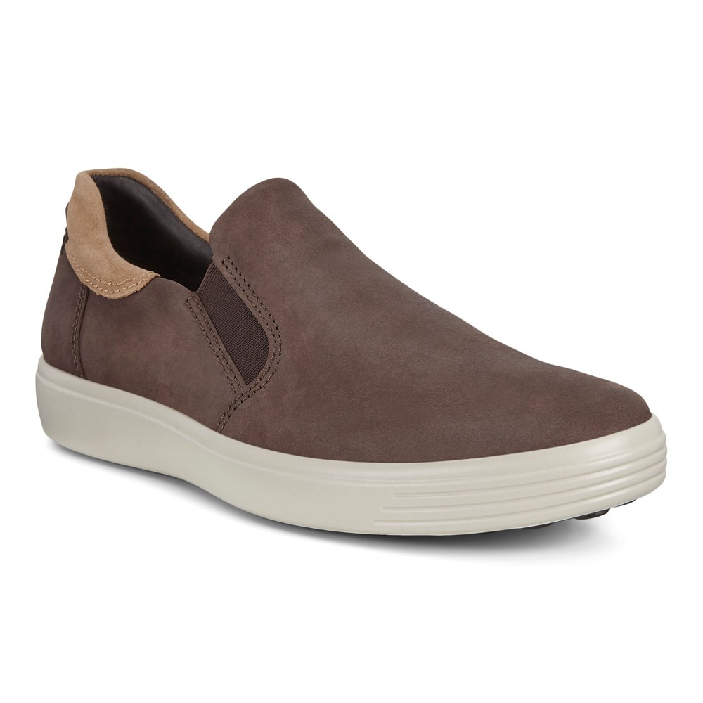 ECCO Mens Slip On Brown - Soft 7 Sneakerss - ESI-831952